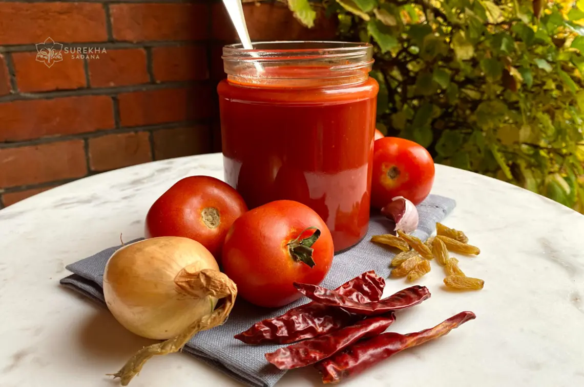 Fresh Home made Tomato ketchup - Surekha Sadana
